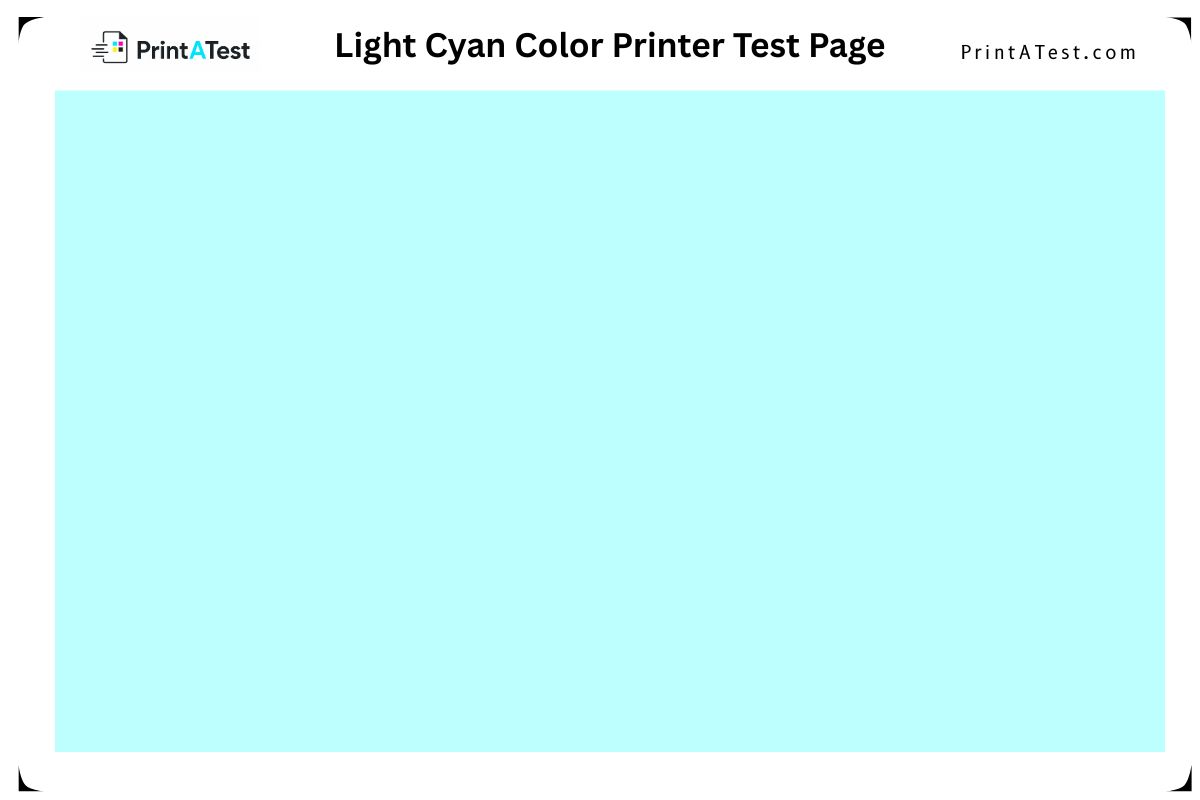Light cyan printer test page preview designed specifically for 6-color photo printers to check Lc cartridge health.