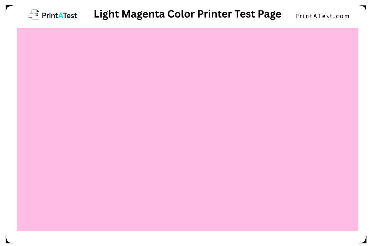 Light magenta printer test page preview designed specifically for 6-color photo printers to check Lm cartridge health.